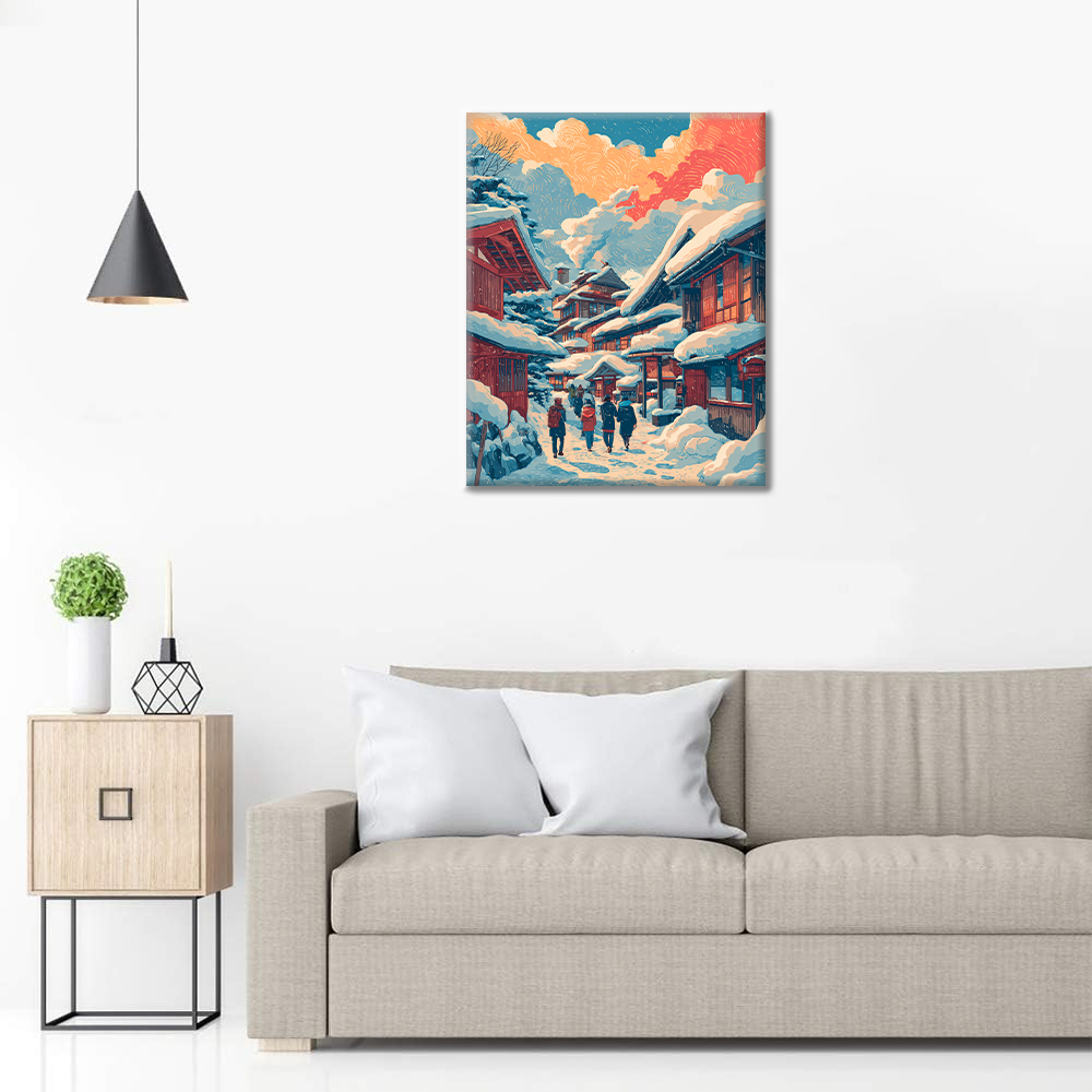 Cabaña de invierno - Pintar por números