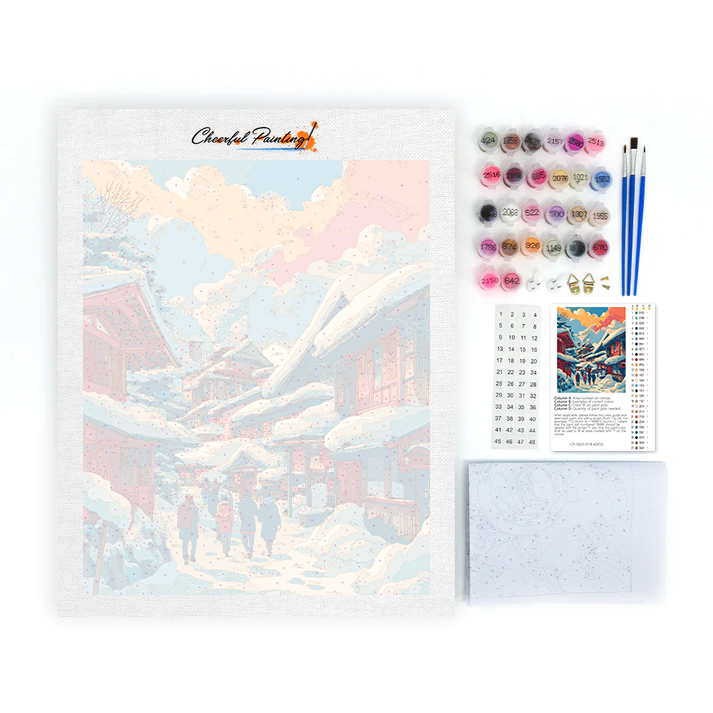 Cabaña de invierno - Pintar por números