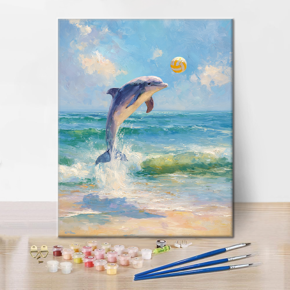 Voleibol de delfines - Pintar por números