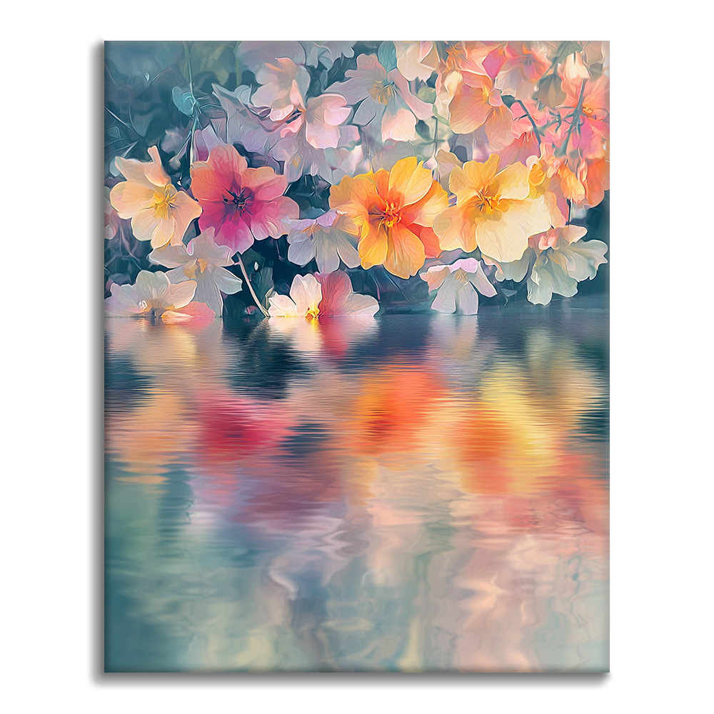 Flores de ensueño sobre el agua - Pintar por números