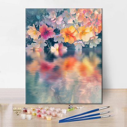 Flores de ensueño sobre el agua - Pintar por números