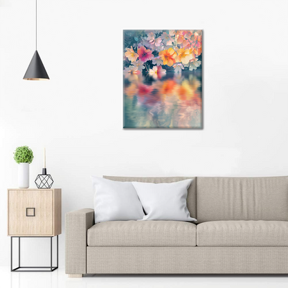 Flores de ensueño sobre el agua - Pintar por números