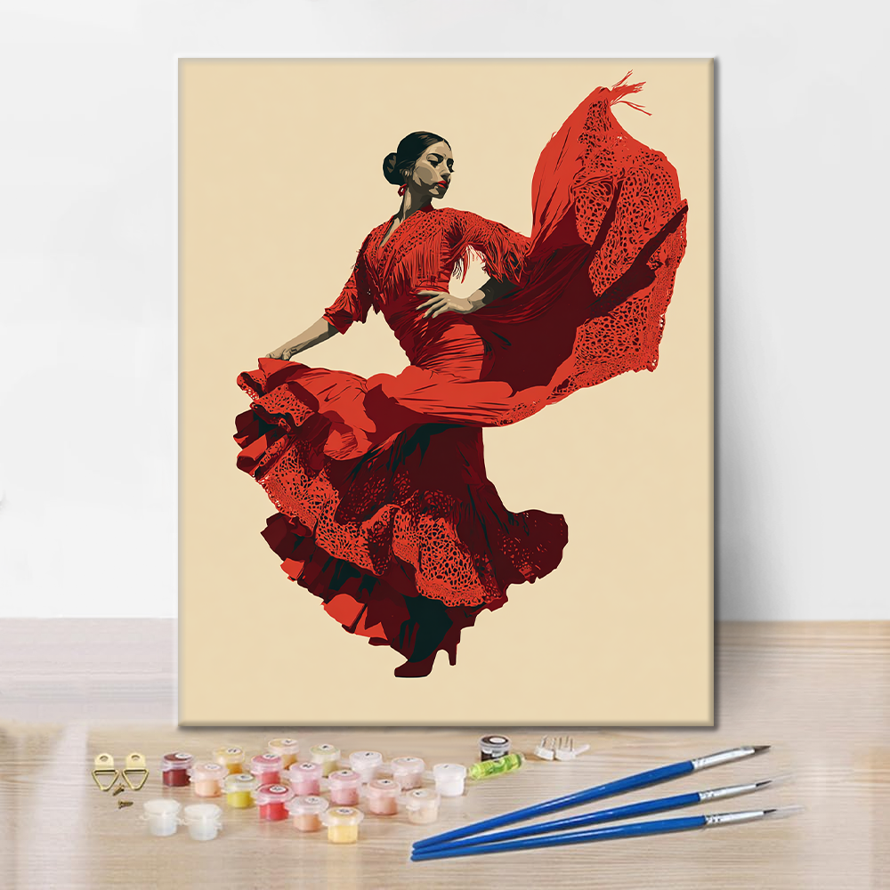Bailaora de flamenco - Pintar por números