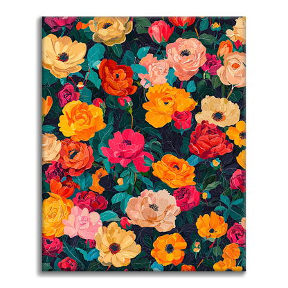 Flores en plena floración - Pintar por números