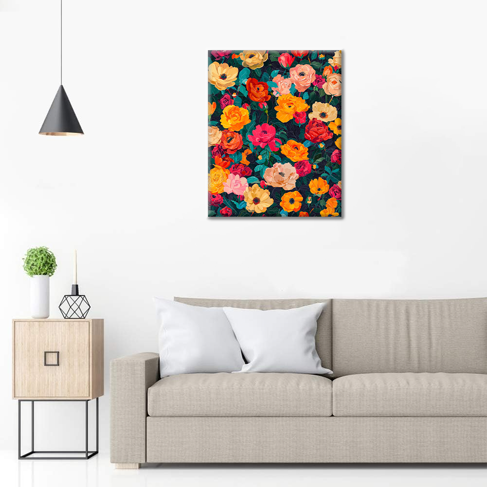 Flores en plena floración - Pintar por números