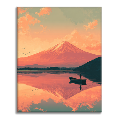 Crepúsculo en Fujisan - Pintar por números