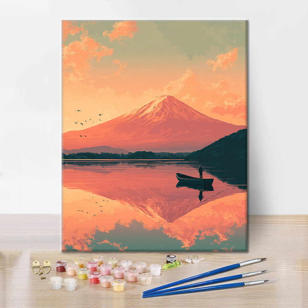 Crepúsculo en Fujisan - Pintar por números