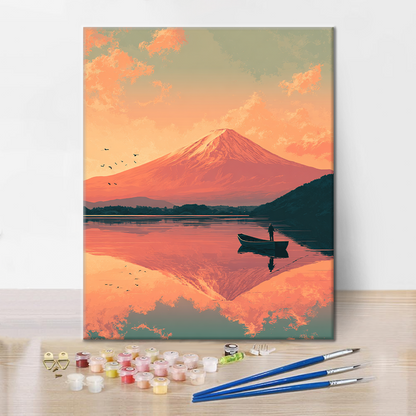 Crepúsculo en Fujisan - Pintar por números