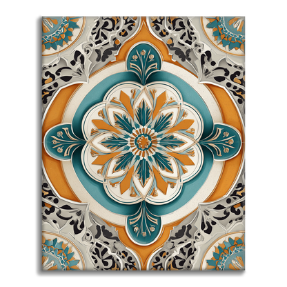 Mandala verde dorado - Pintar por números