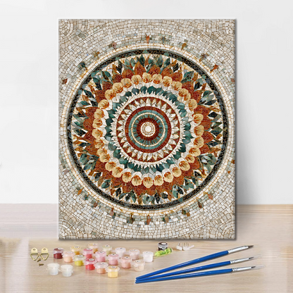 Mandala de colores en capas - Pintar por números