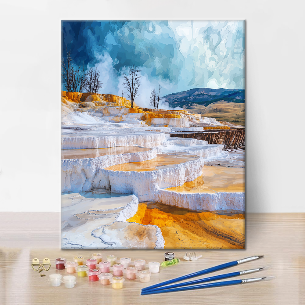 Terrazas de Mammoth Hot Springs - Pintar por números