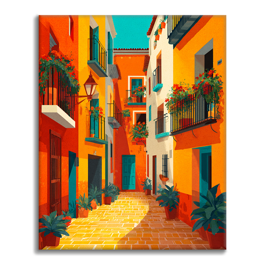 Pueblo tranquilo - Pintar por números