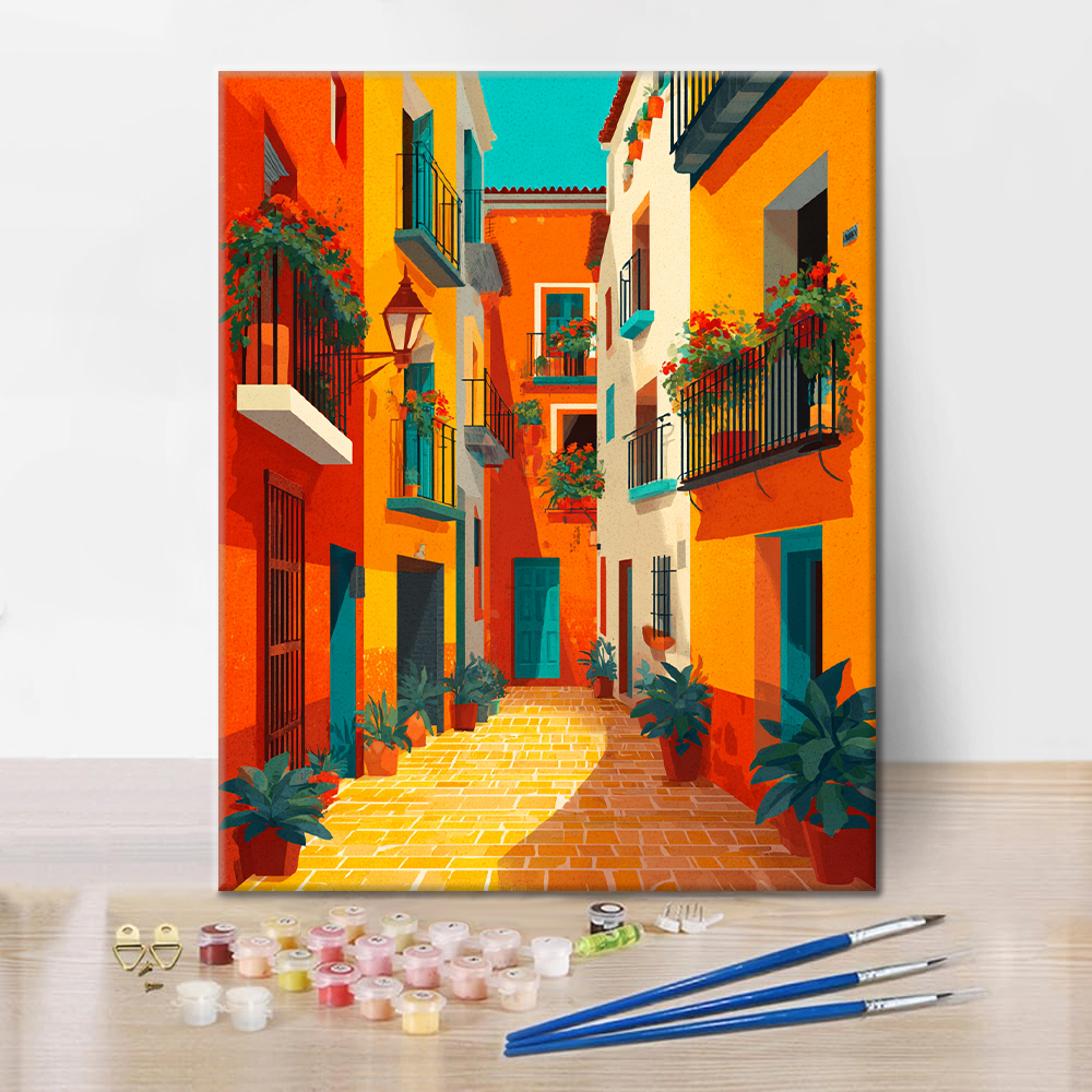 Pueblo tranquilo - Pintar por números
