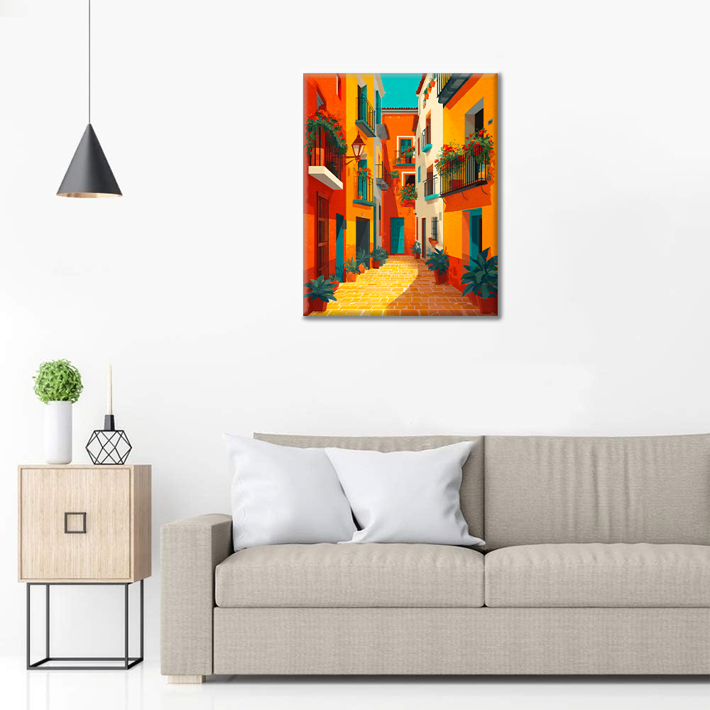 Pueblo tranquilo - Pintar por números