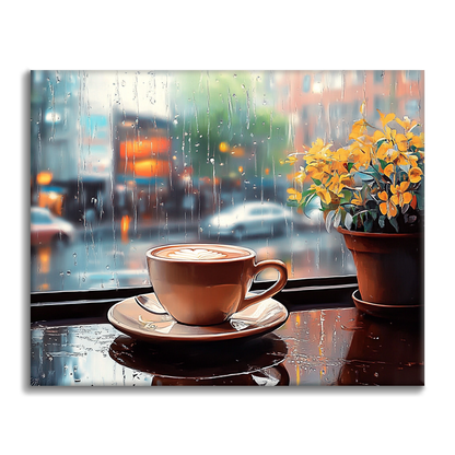 Café lluvioso - Pintar por números