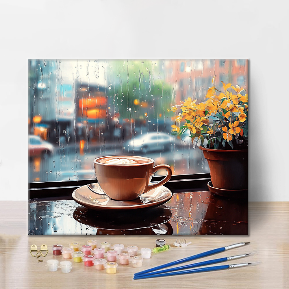 Café lluvioso - Pintar por números