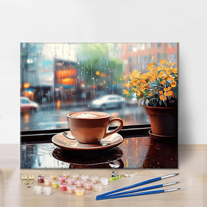 Café lluvioso - Pintar por números