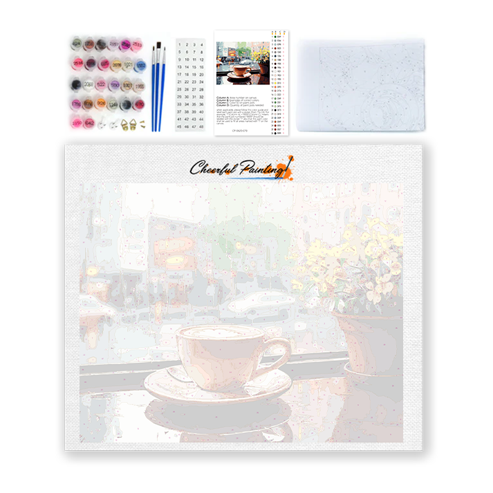 Café lluvioso - Pintar por números