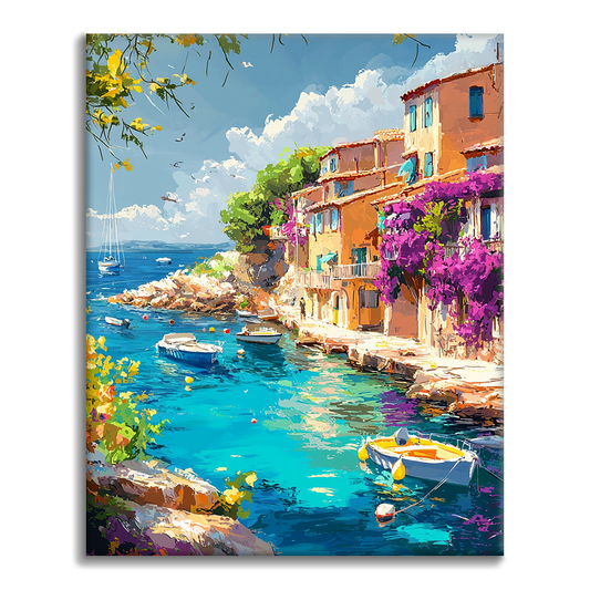 Ciudad portuaria de Riviera - Pintar por números