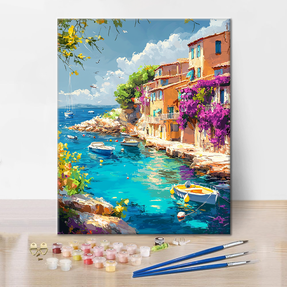 Ciudad portuaria de Riviera - Pintar por números