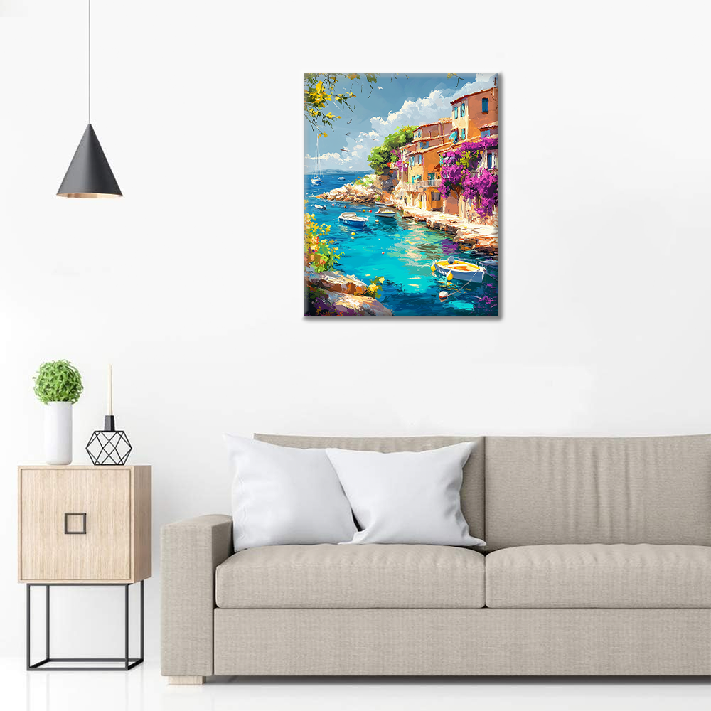 Ciudad portuaria de Riviera - Pintar por números