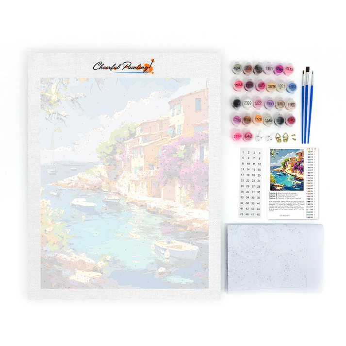 Ciudad portuaria de Riviera - Pintar por números