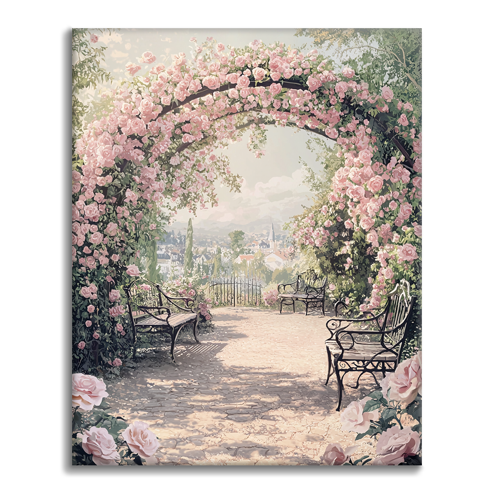Jardín de rosas francés romántico - Pintar por números
