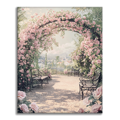 Jardín de rosas francés romántico - Pintar por números