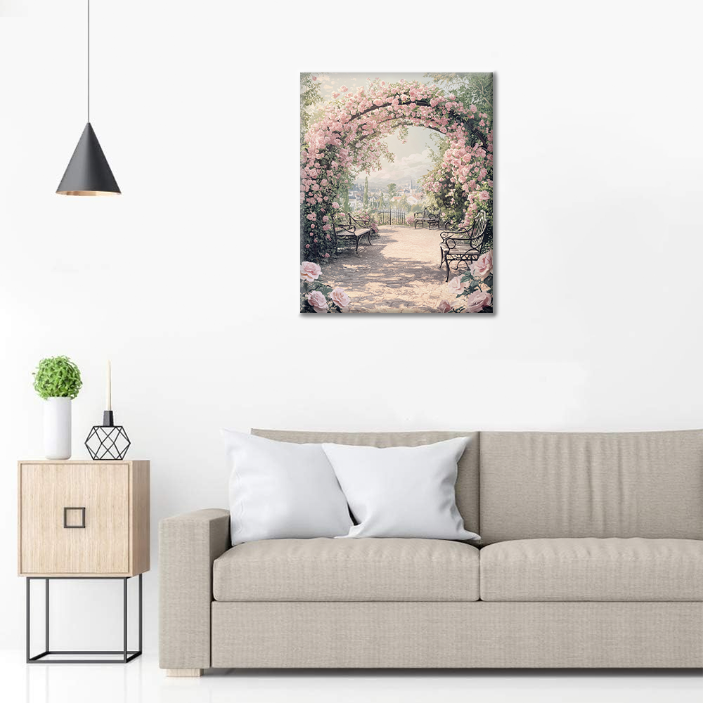 Jardín de rosas francés romántico - Pintar por números