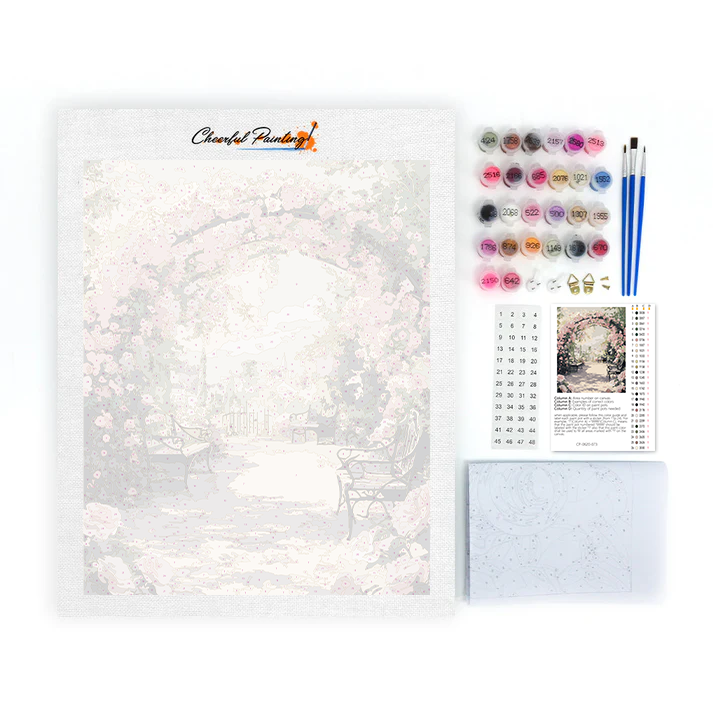 Jardín de rosas francés romántico - Pintar por números