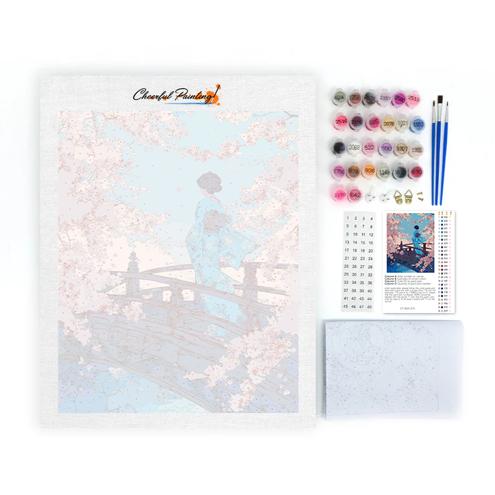 Puente de Sakura - Pintar por números