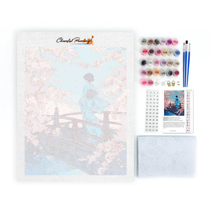 Puente de Sakura - Pintar por números