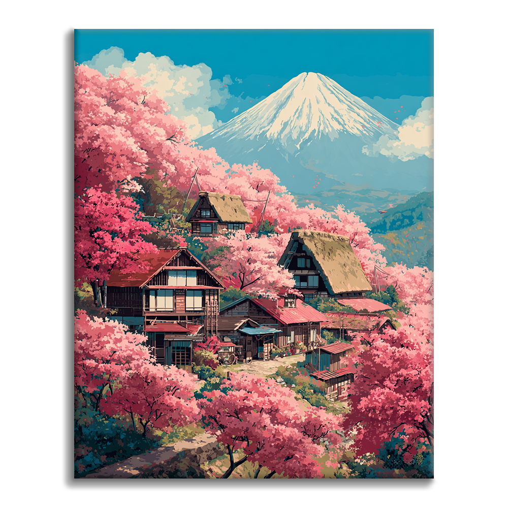 Villa Sakura en el Monte Fuji - Pintar por números