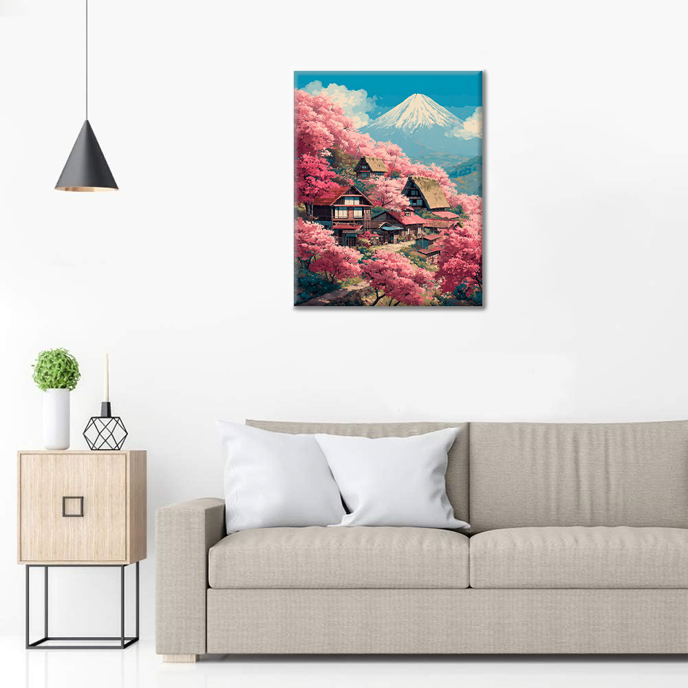 Villa Sakura en el Monte Fuji - Pintar por números