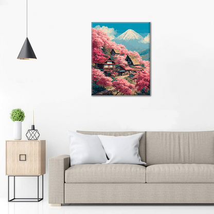 Villa Sakura en el Monte Fuji - Pintar por números