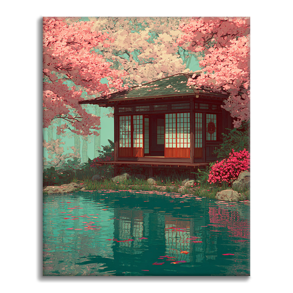 Serenidad de flor de cerezo - Pintar por números