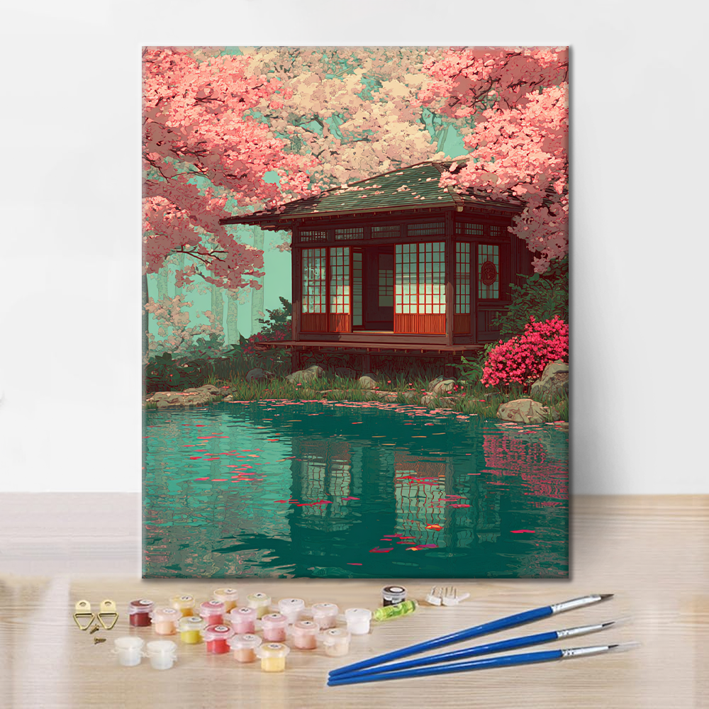 Serenidad de flor de cerezo - Pintar por números