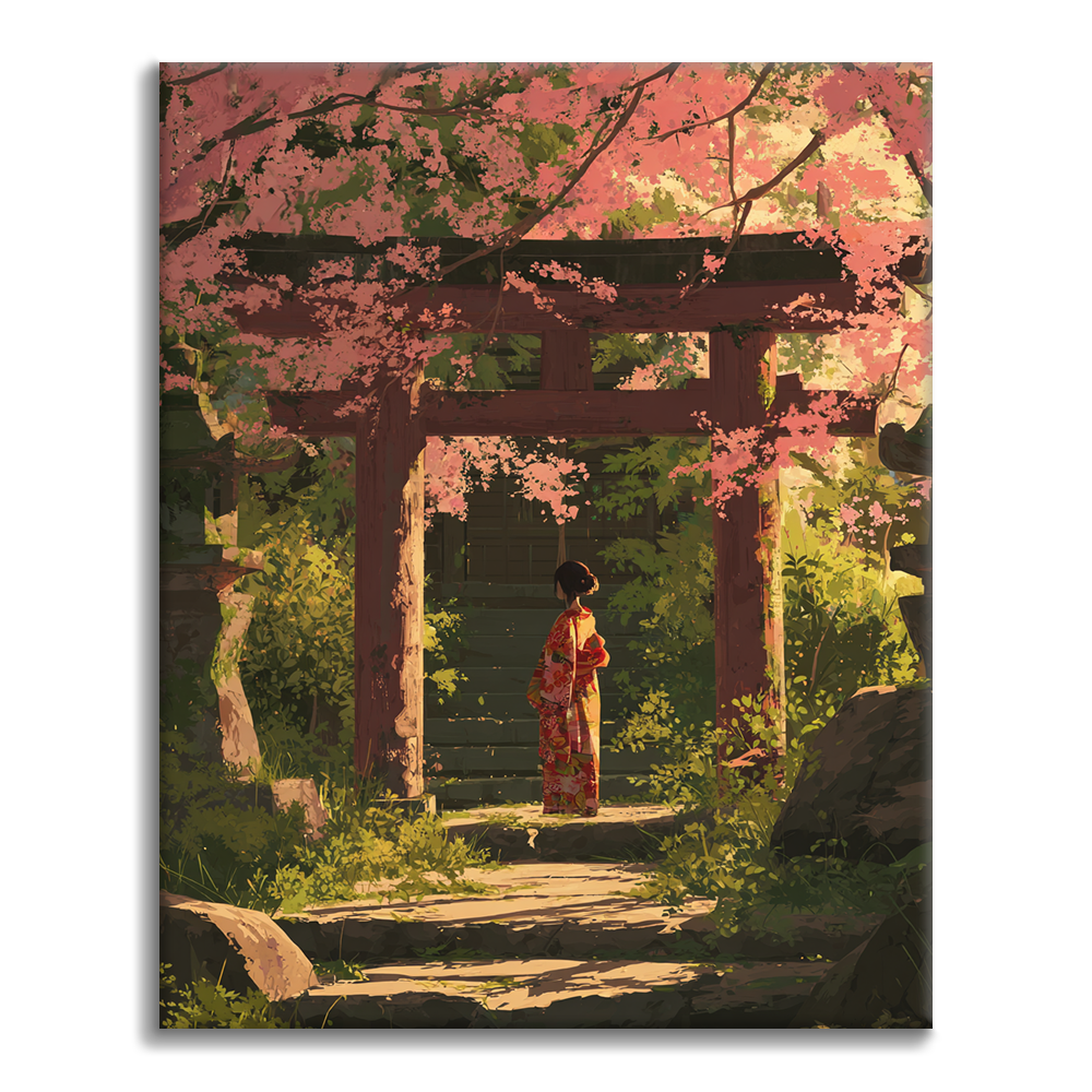 Silueta de Sakura - Pintar por números