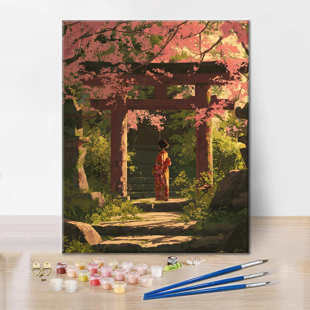 Silueta de Sakura - Pintar por números