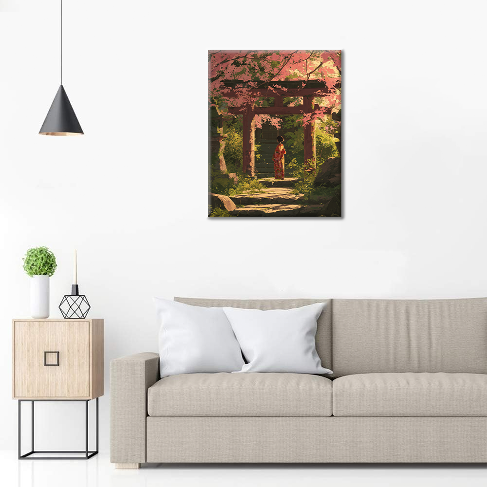 Silueta de Sakura - Pintar por números