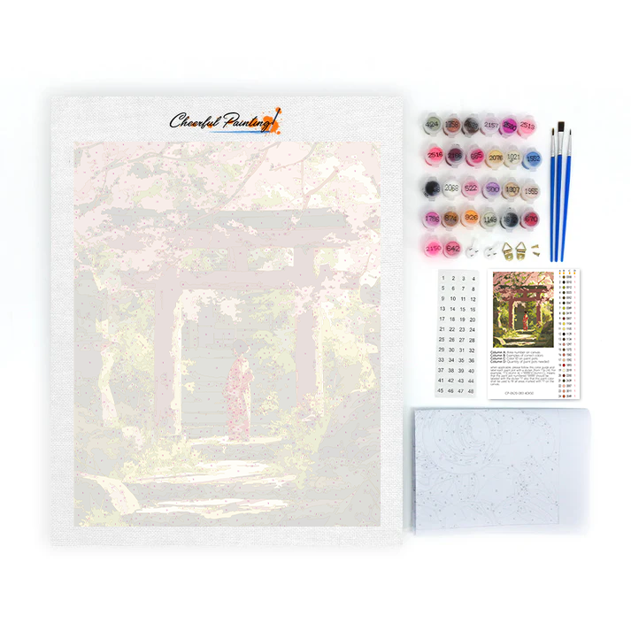 Silueta de Sakura - Pintar por números