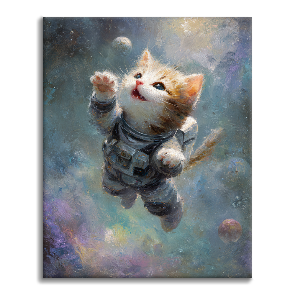 Gatito espacial - Pintar por números