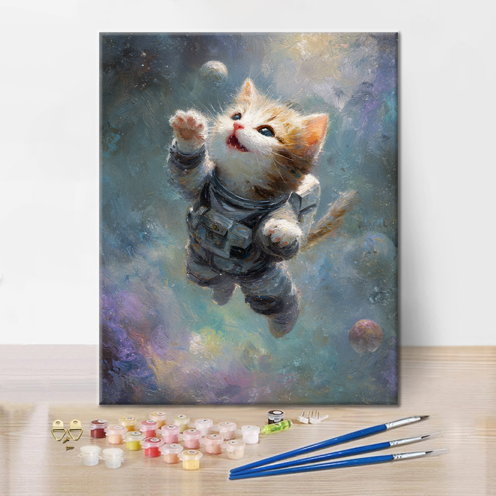Gatito espacial - Pintar por números