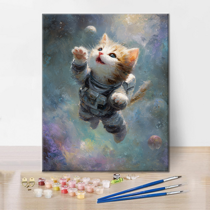 Gatito espacial - Pintar por números