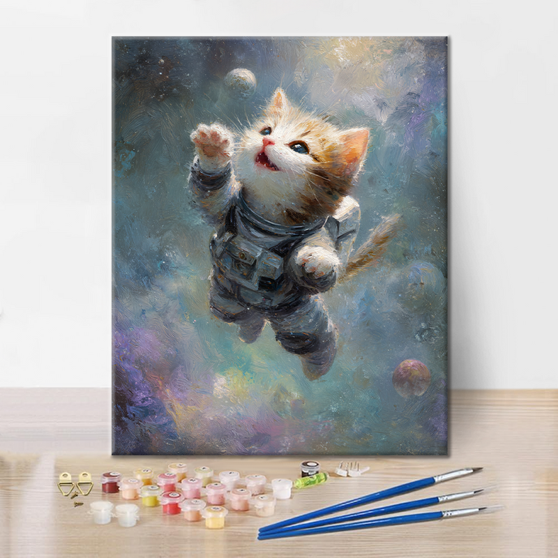 Gatito espacial - Pintar por números