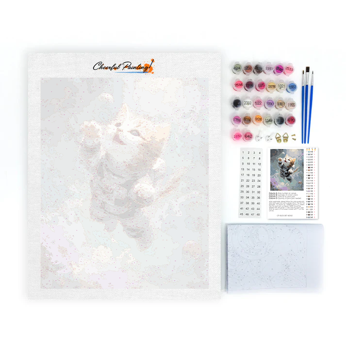 Gatito espacial - Pintar por números