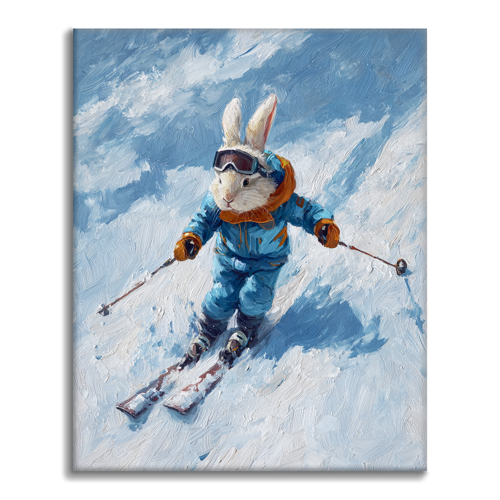 Conejo de nieve veloz - Pintar por números