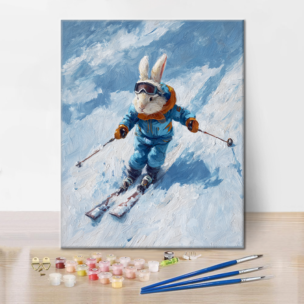 Conejo de nieve veloz - Pintar por números