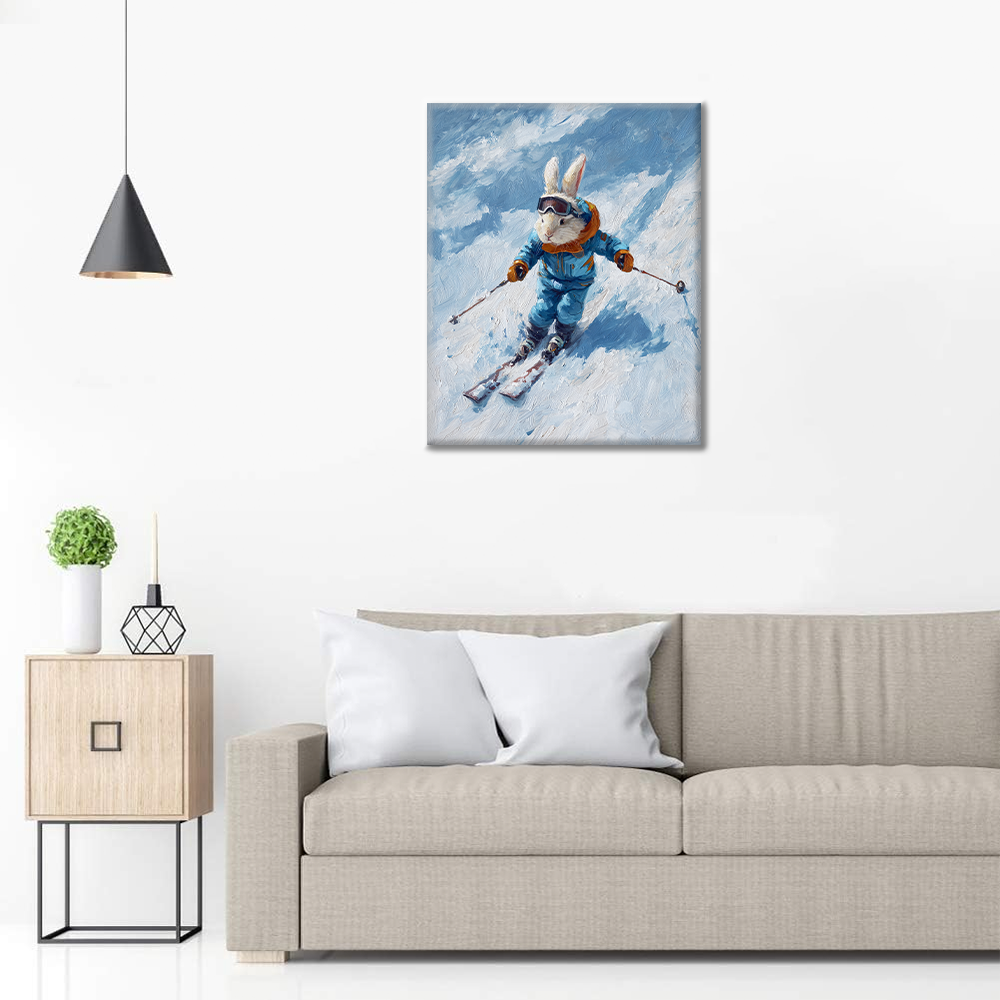 Conejo de nieve veloz - Pintar por números