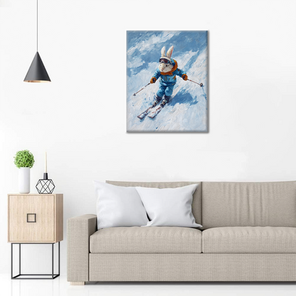 Conejo de nieve veloz - Pintar por números